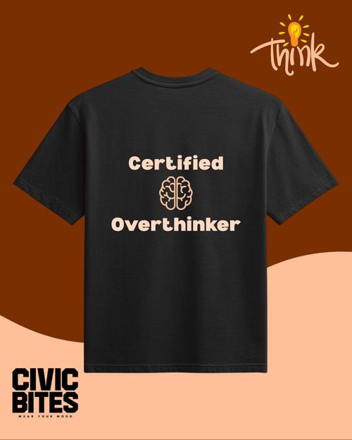 Certified Overthinker funny oversized t-shirt front print