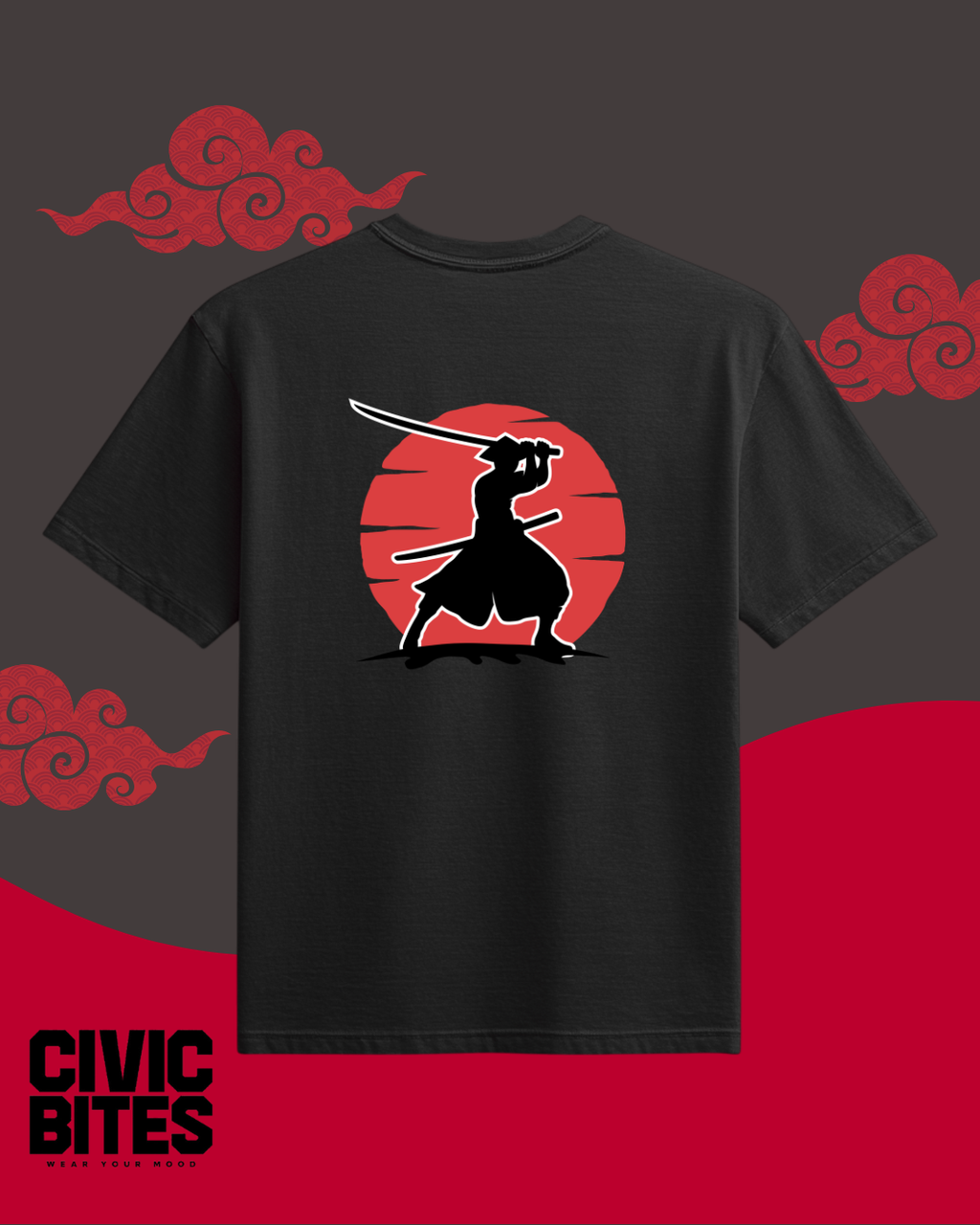 Japanese Samurai | Japanese Unisex Oversized T-Shirt | Civic Bites