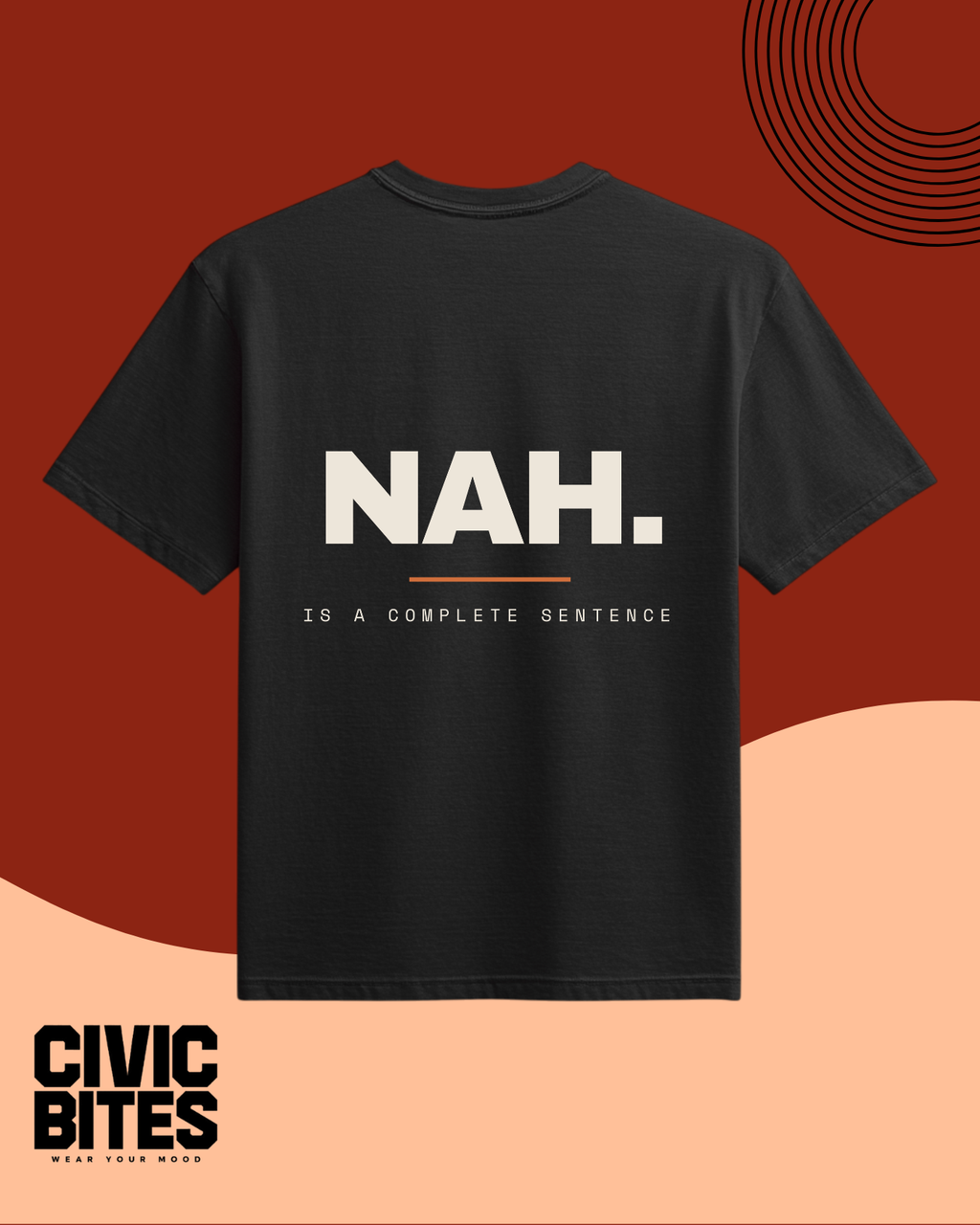 Nah. | Unisex Oversized T-Shirt | Civic Bites