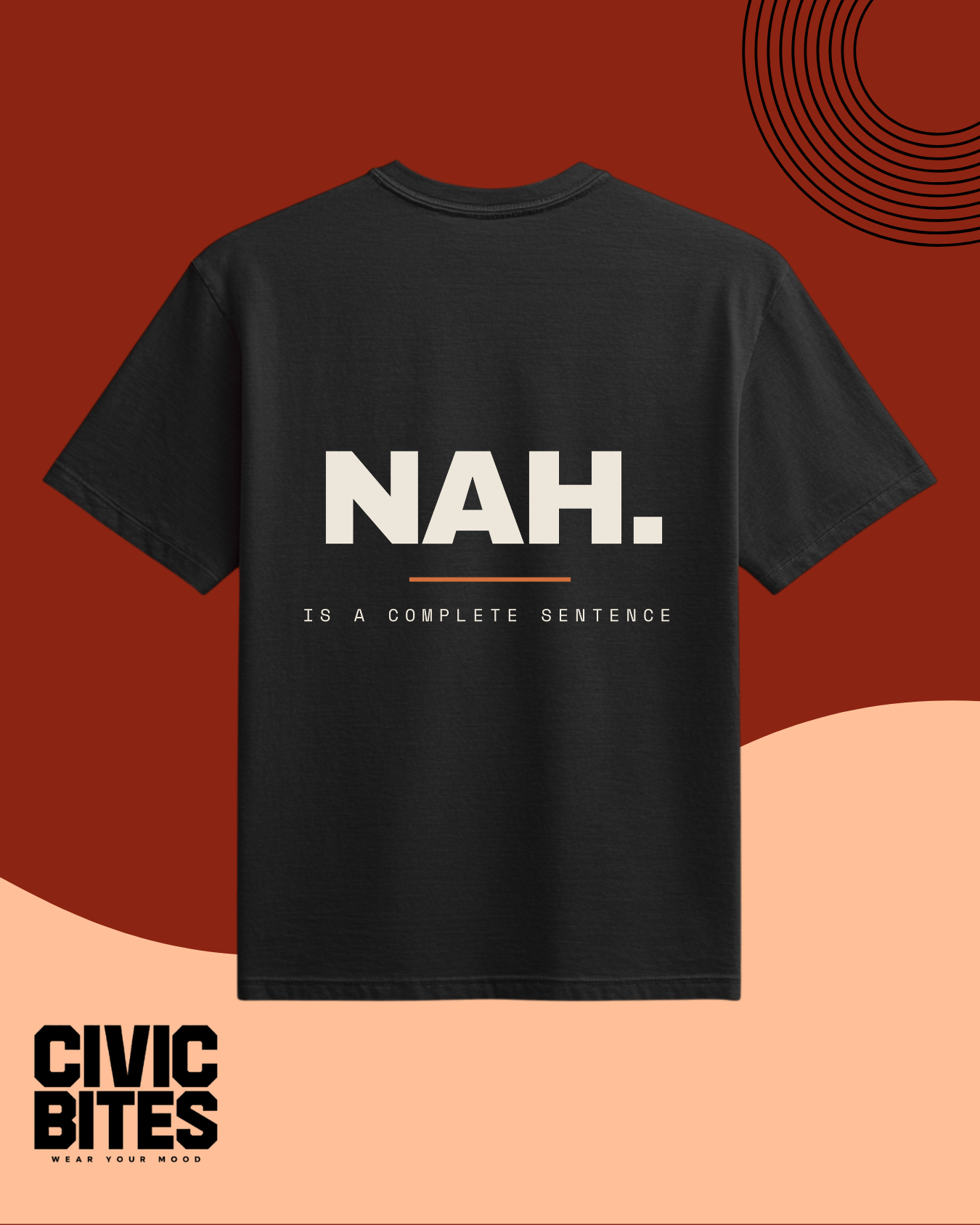 Nah. | Unisex Oversized T-Shirt | Civic Bites