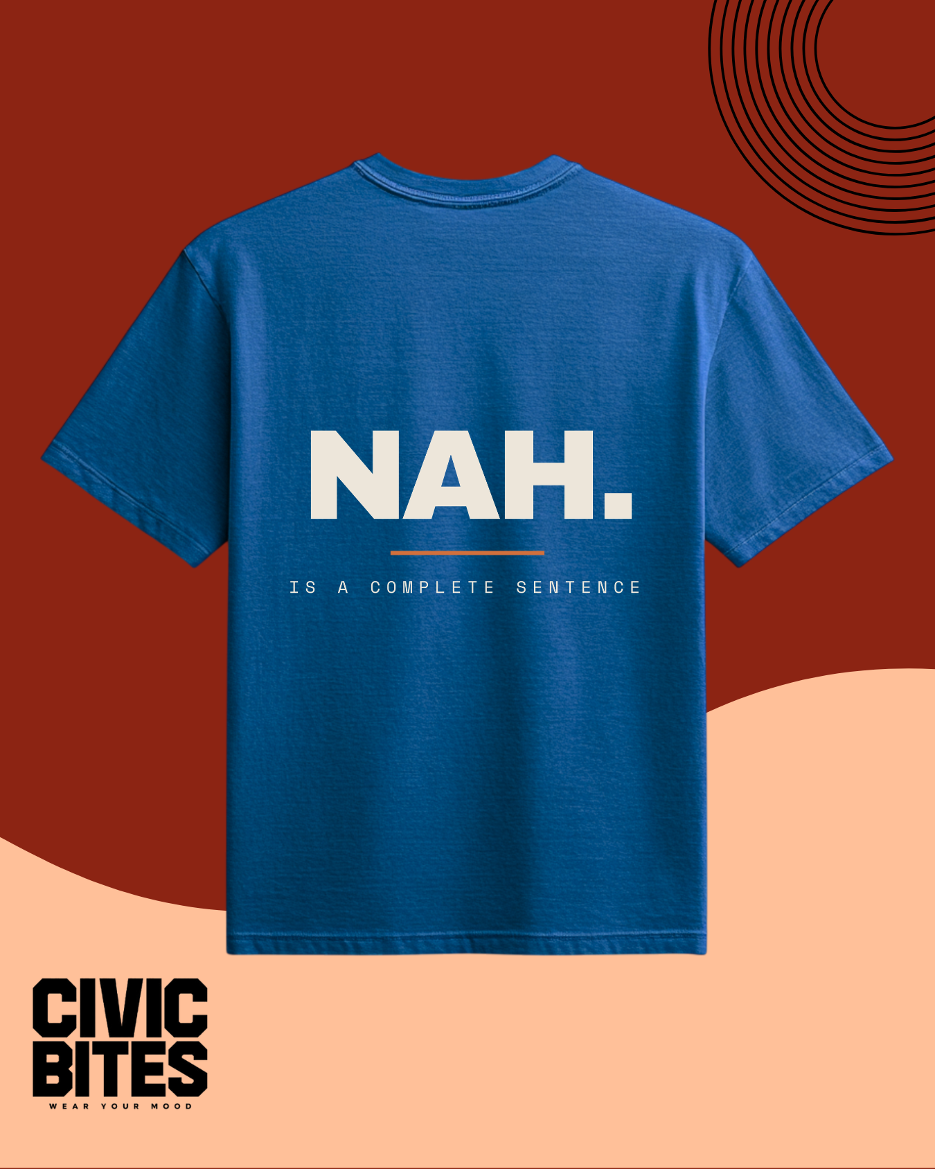Nah. | Unisex Oversized T-Shirt | Civic Bites