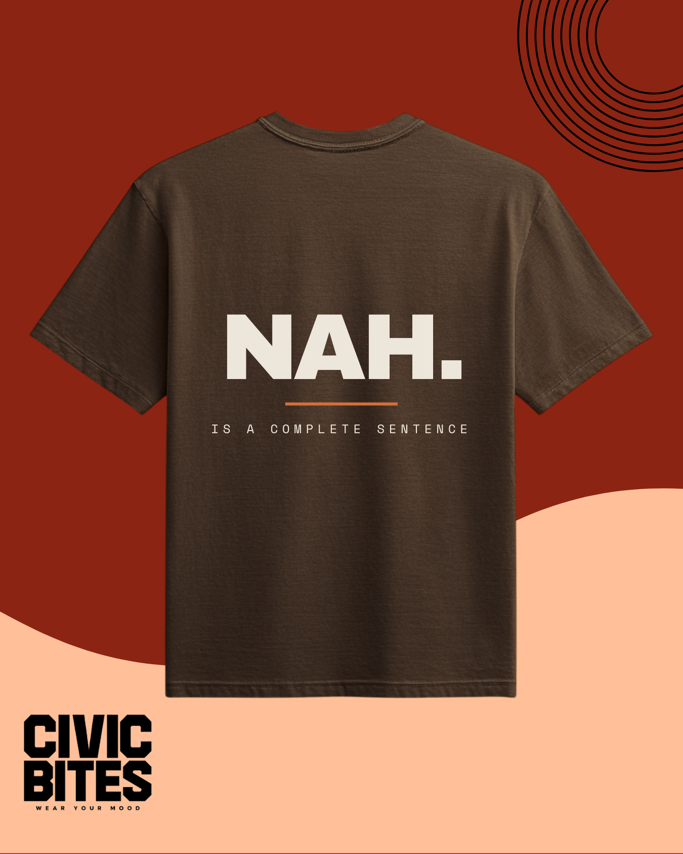 Nah. | Unisex Oversized T-Shirt | Civic Bites