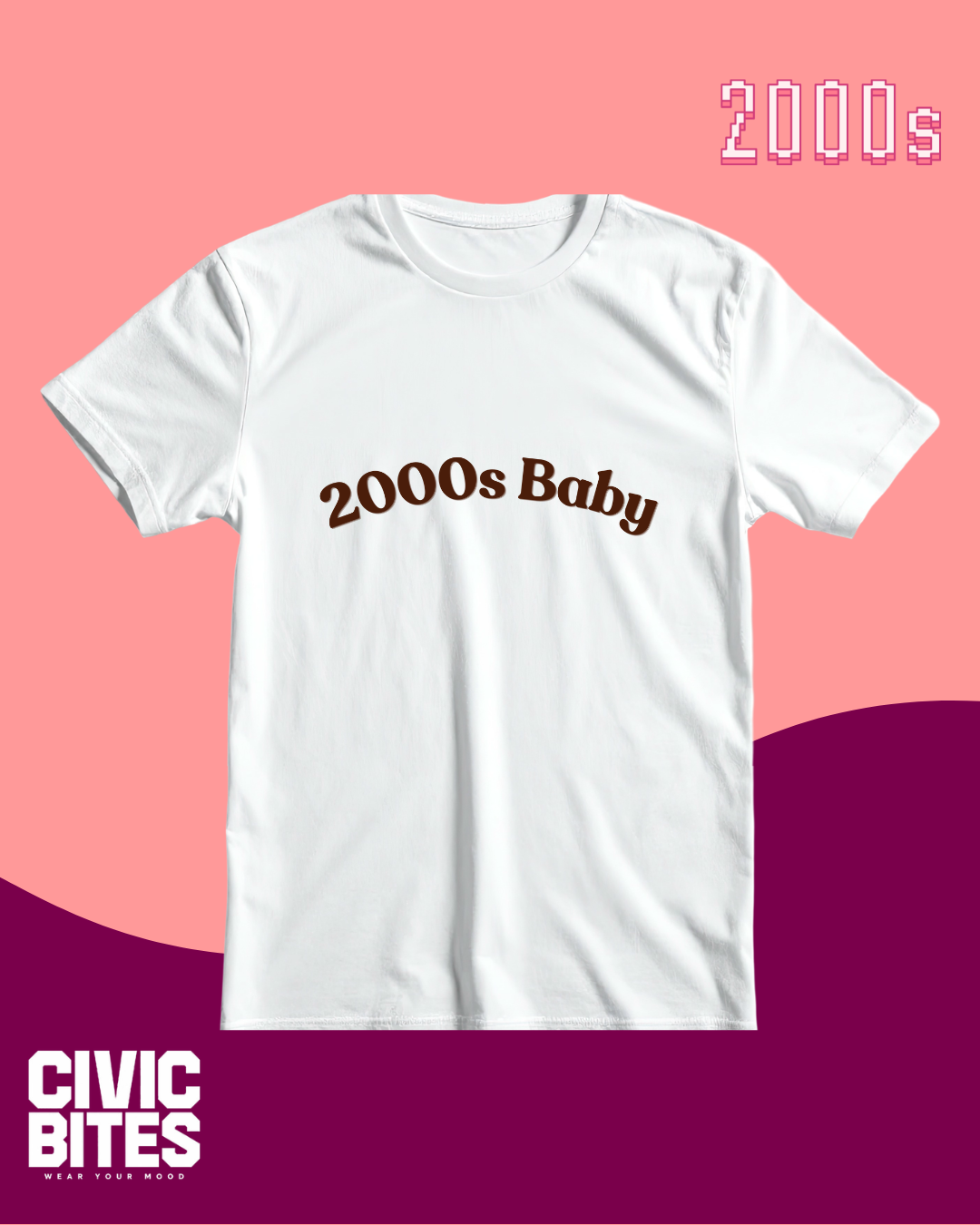 2000s Baby | Women's Double-Sided Oversized T-Shirt | Civic Bites