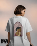 Desi Girl Jharokha | Women's Double-Sided Oversized T-Shirt | Civic Bites