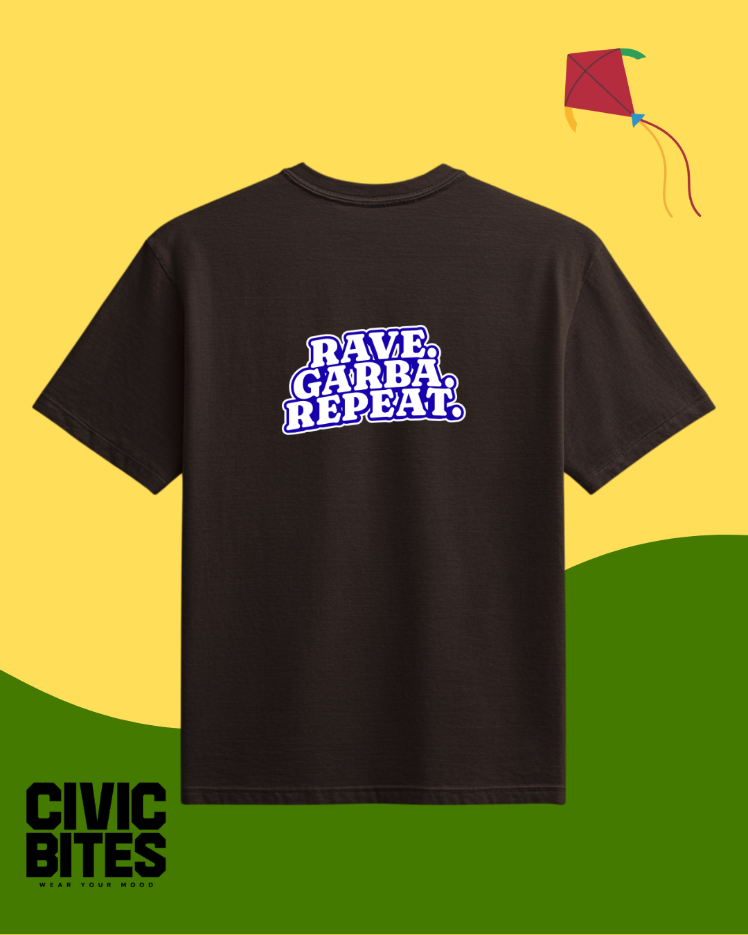 "Rave Garba Repeat" T-Shirt | Unisex Oversized Tee | Civic Bites