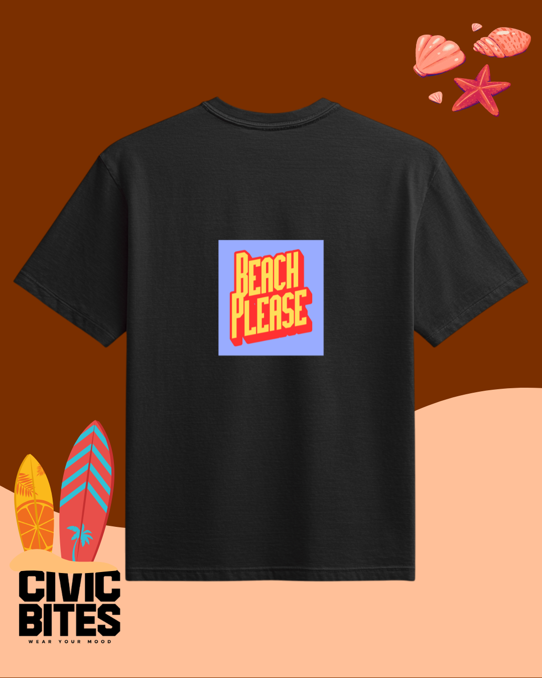 Beach Please Graphic Women's T-shirt | Civic Bites
