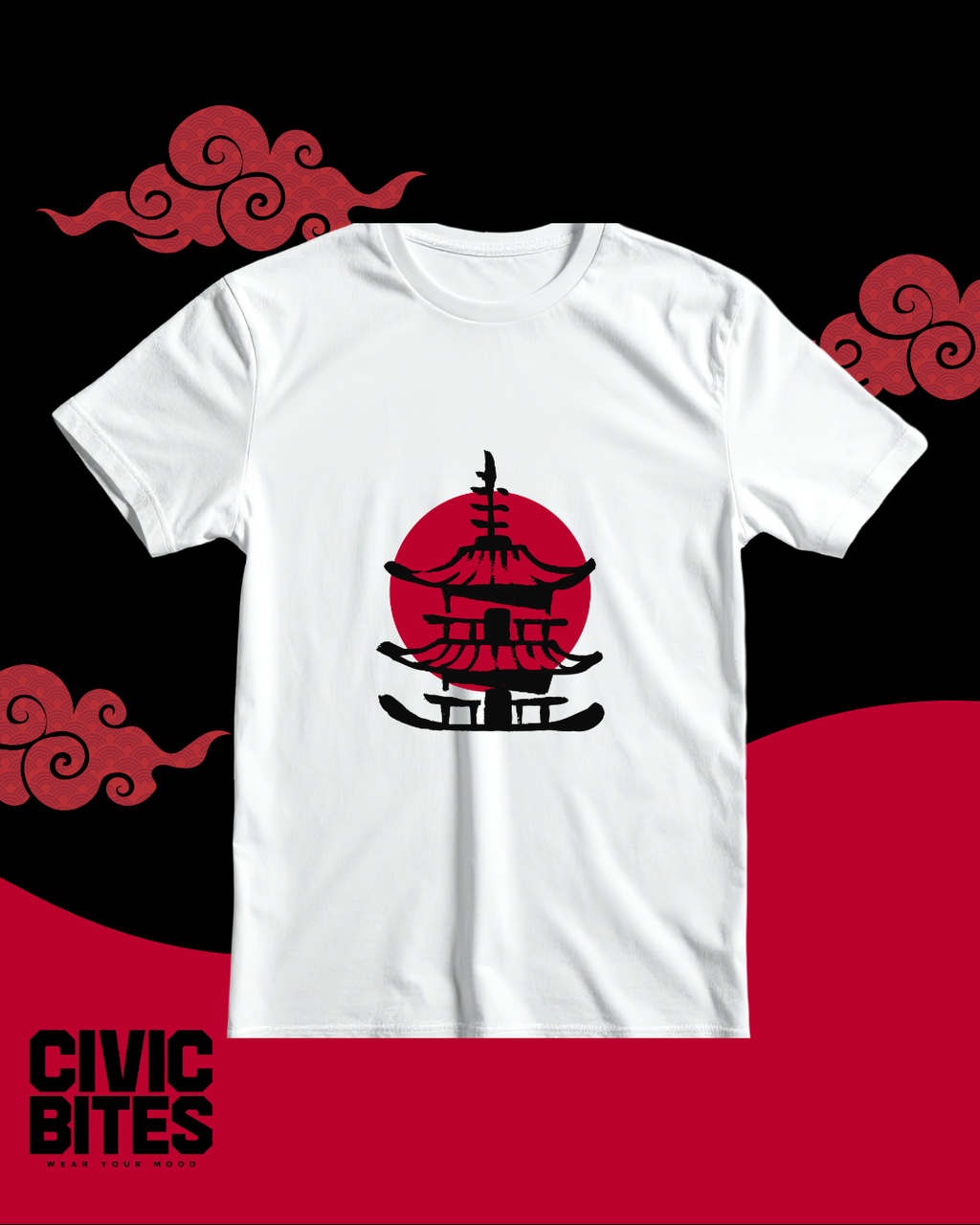 Japanese Pagoda | Japanese Unisex Oversized T-Shirt | Civic Bites