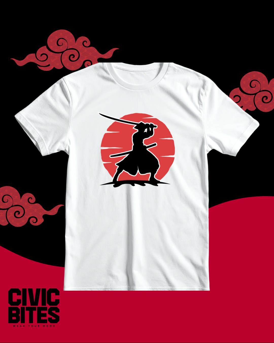 Japanese Samurai | Japanese Unisex Oversized T-Shirt | Civic Bites