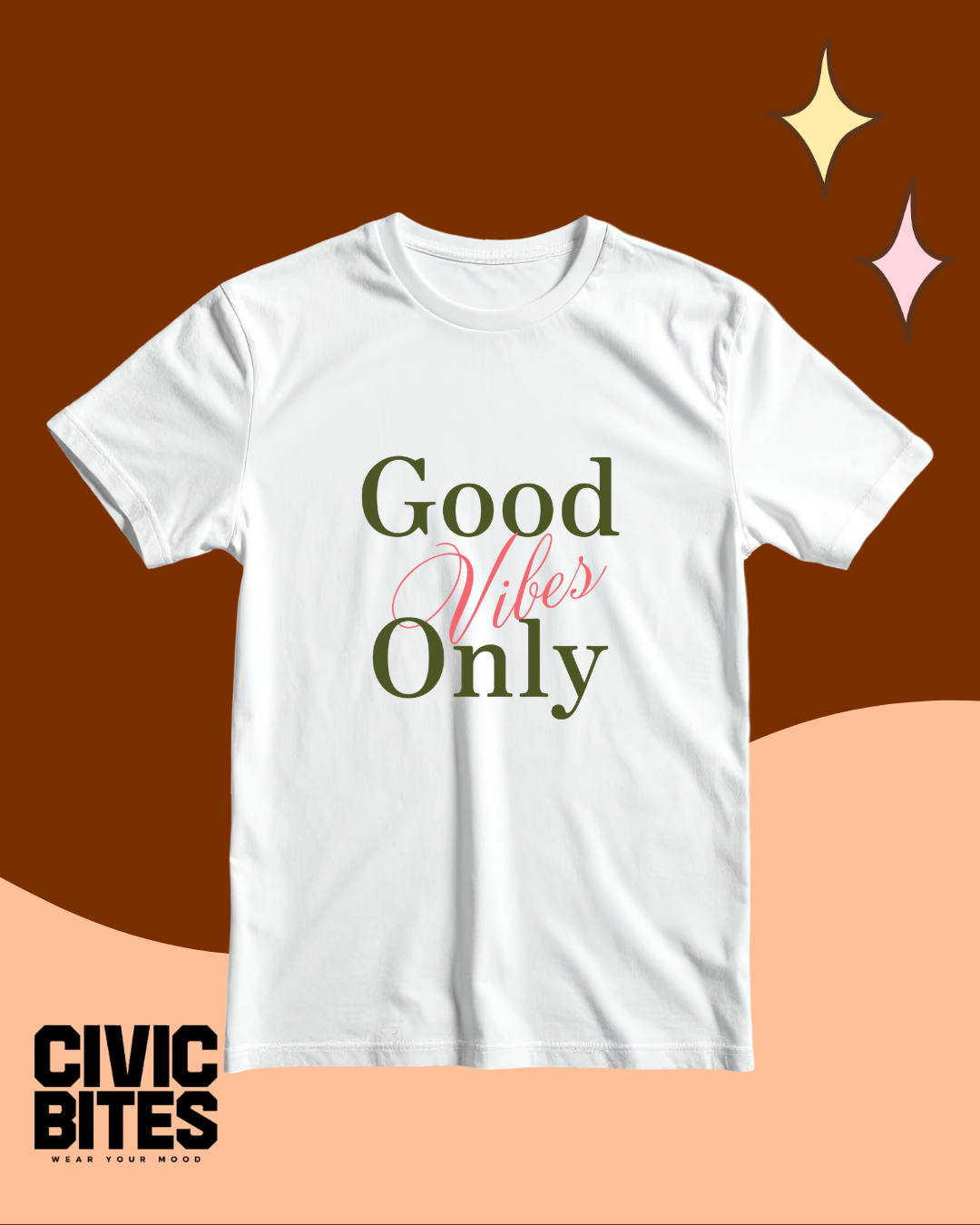 Good Vibes Only Women’s Graphic T-Shirt | Civic Bites