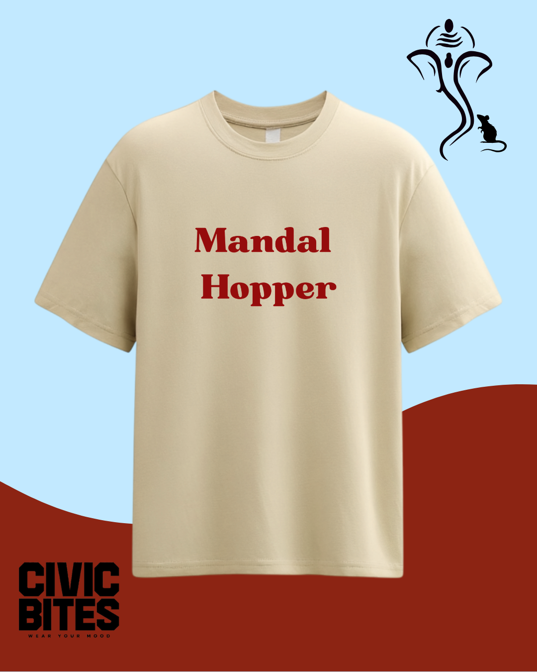 Mandal Hopper Marathi Ganpati oversized t-shirt front print