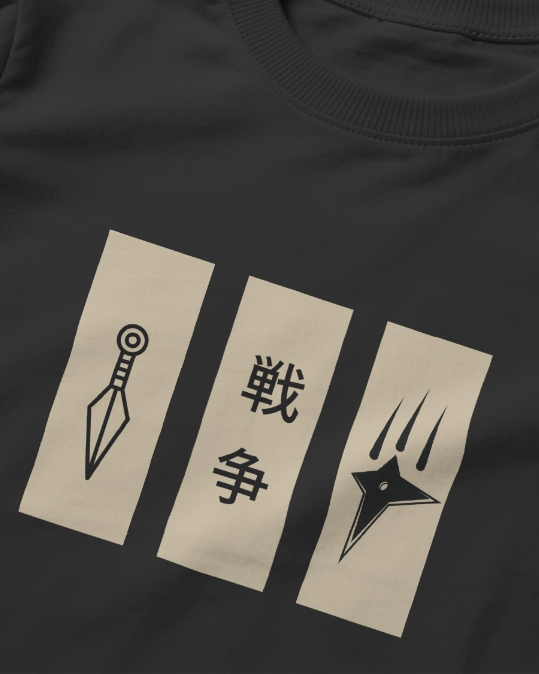 Japanese Kunai Shuriken Warrior T-Shirt | Japanese Unisex Oversized T-Shirt | Civic Bites