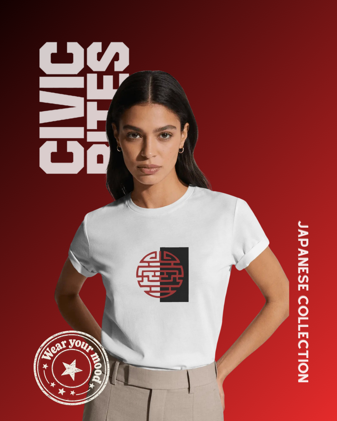 Kotobuki Seal | Japanese Unisex Oversized T-Shirt | Civic Bites