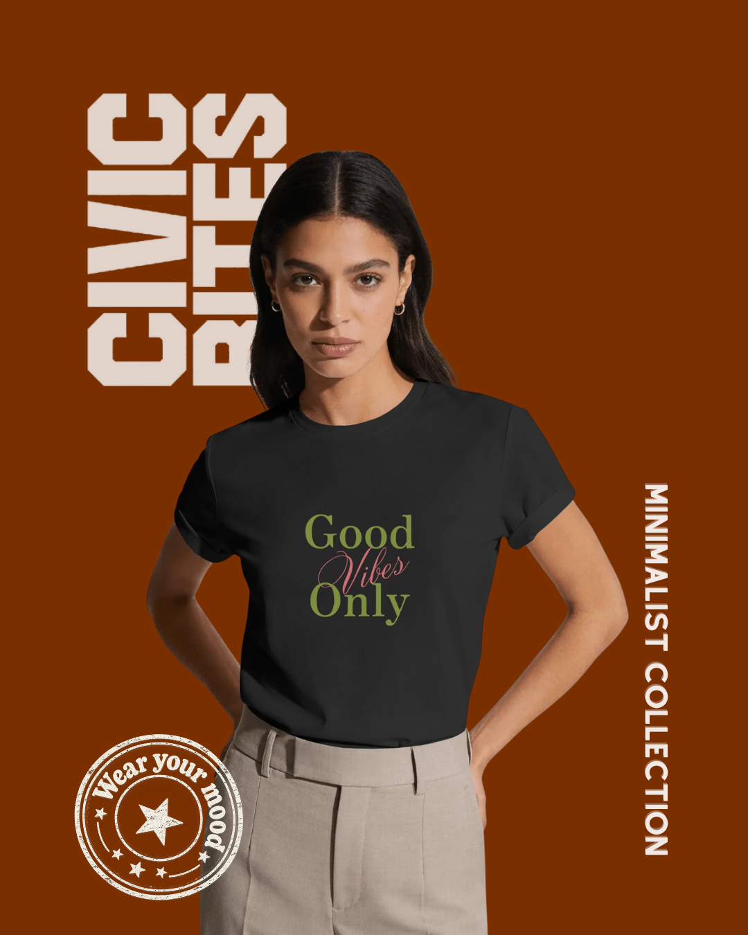 Good Vibes Only Women’s Graphic T-Shirt | Civic Bites