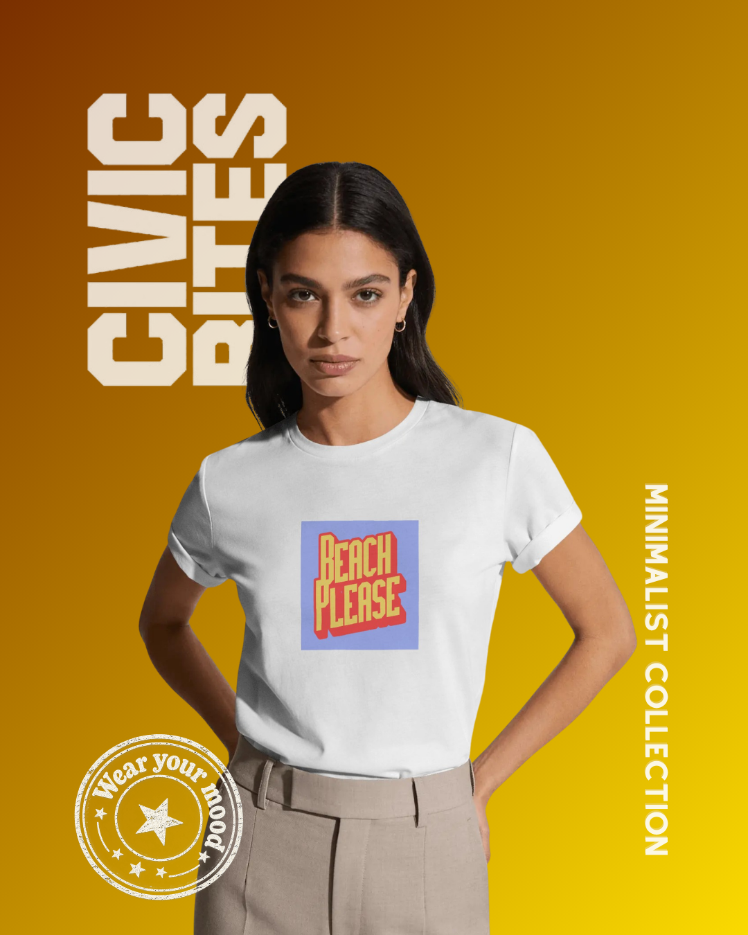 Beach Please Graphic Women's T-shirt | Civic Bites