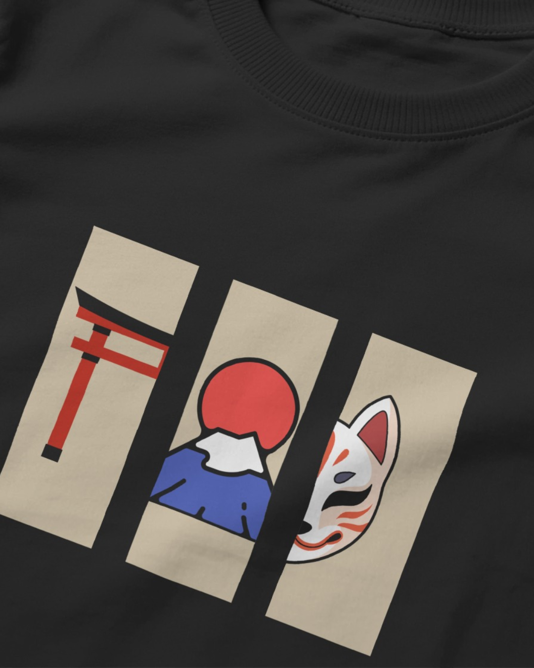 Japanese Torii Fuji Kitsune T-Shirt | Japanese Unisex Oversized | Civic Bites