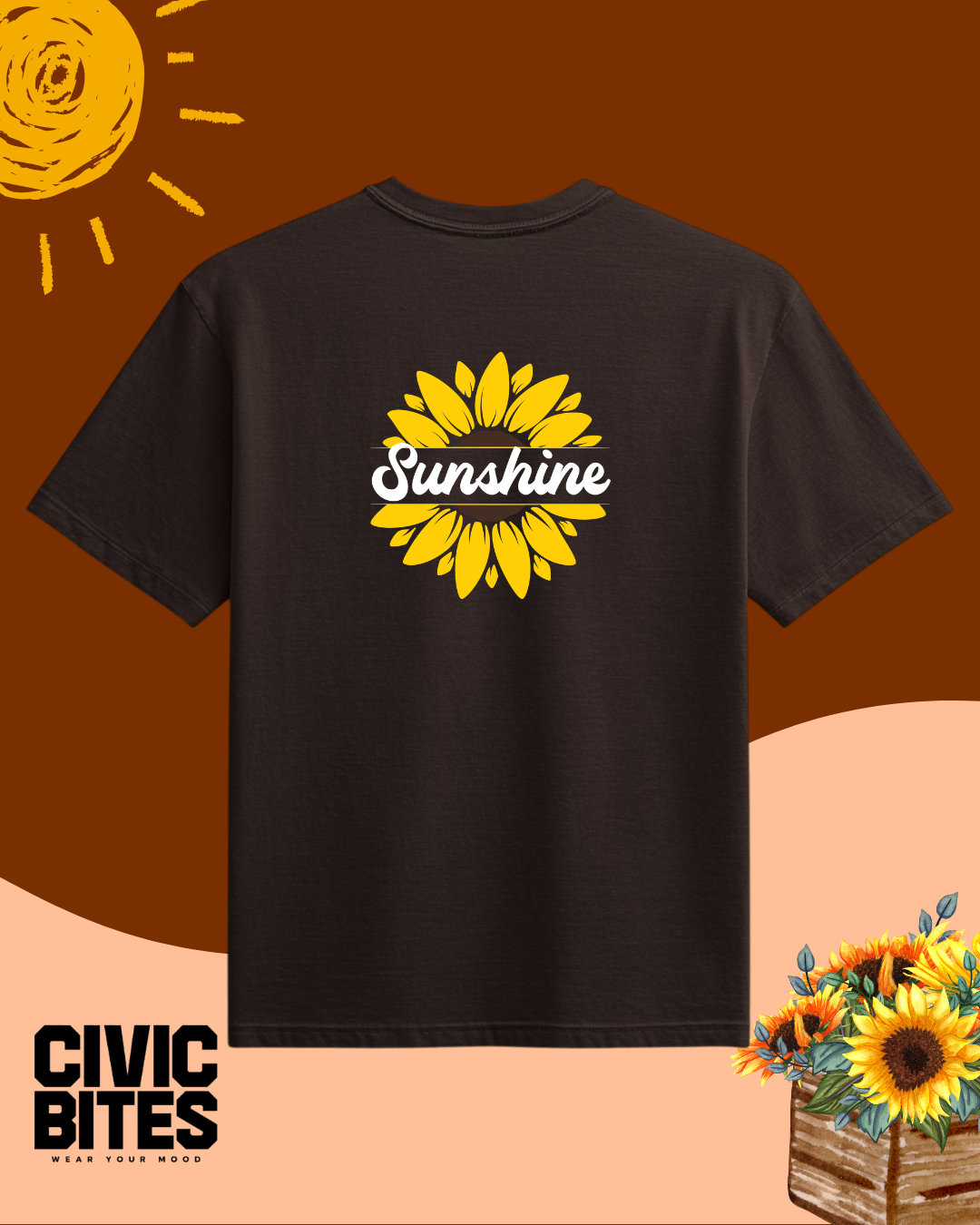 Sunshine minimalist oversized t-shirt front print