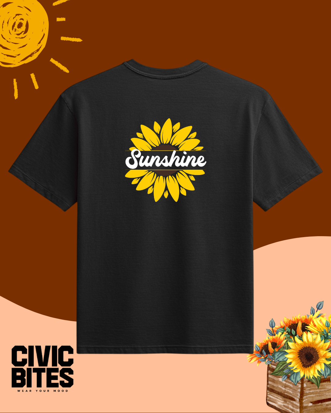 Sunshine minimalist oversized t-shirt front print