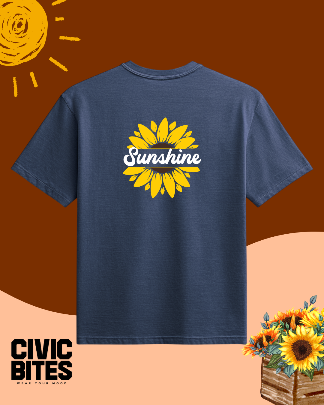 Sunshine minimalist oversized t-shirt front print