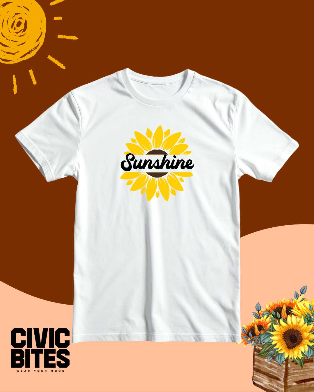 Sunshine minimalist oversized t-shirt front print